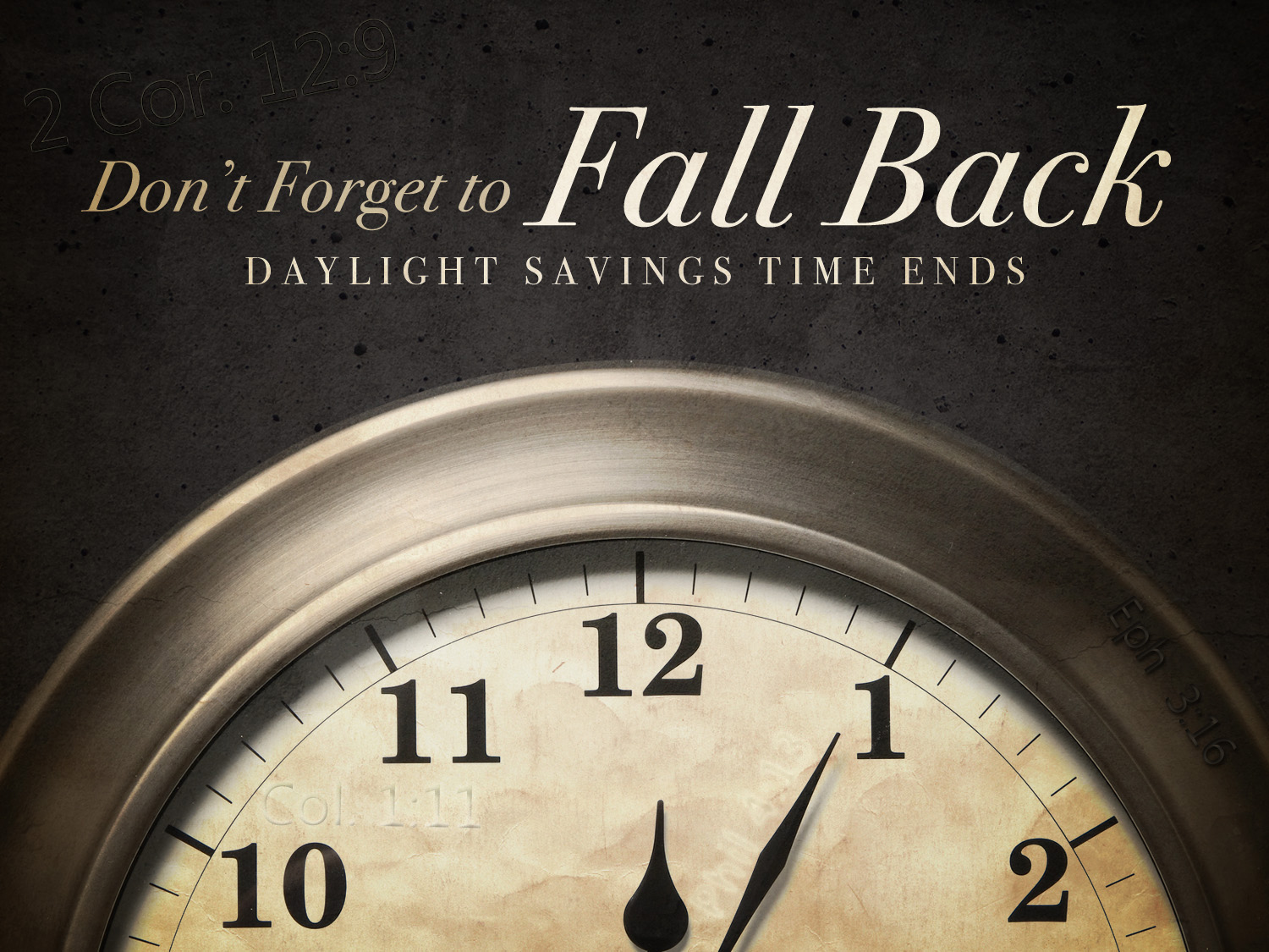 Daylight Saving Clocks 'Fall' Back Soon Safety Horizon (South West